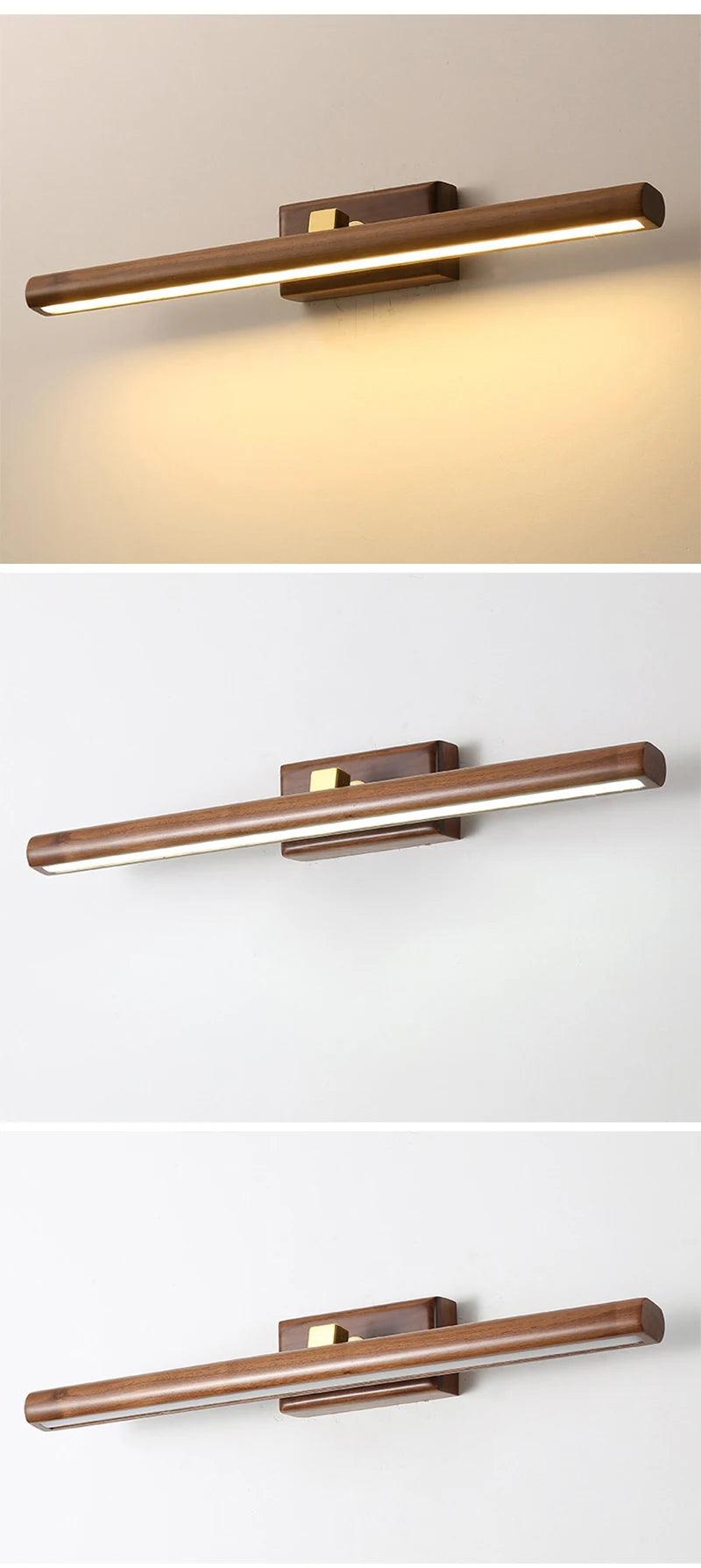 Nordic Wood LED Wall Sconce | Rotatable Lamp for Bedroom, Bathroom & Living Room