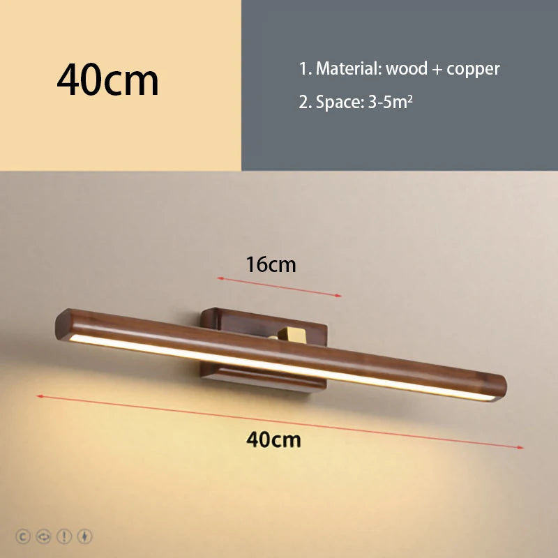 Nordic Wood LED Wall Sconce | Rotatable Lamp for Bedroom, Bathroom & Living Room