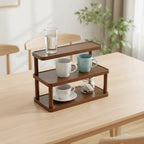 Wooden Coffee Mug & Cup Holder | 2 & 3-Tier Retro Storage Rack for Kitchen, Office & Countertop