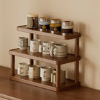 Wooden Coffee Mug & Cup Holder | 2 & 3-Tier Retro Storage Rack for Kitchen, Office & Countertop
