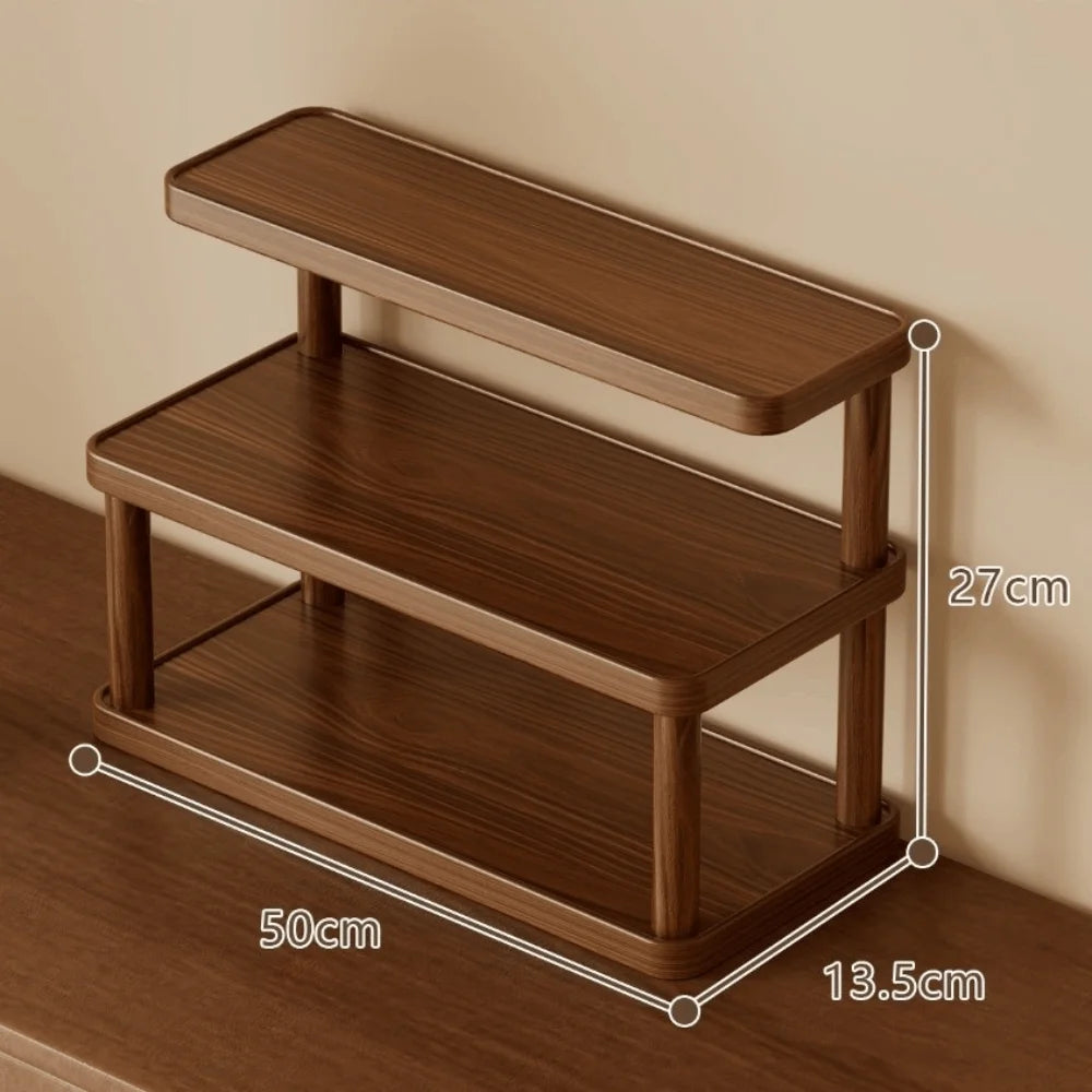 Wooden Coffee Mug & Cup Holder | 2 & 3-Tier Retro Storage Rack for Kitchen, Office & Countertop
