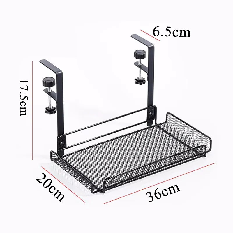 No-Drill Under-Desk Storage Tray