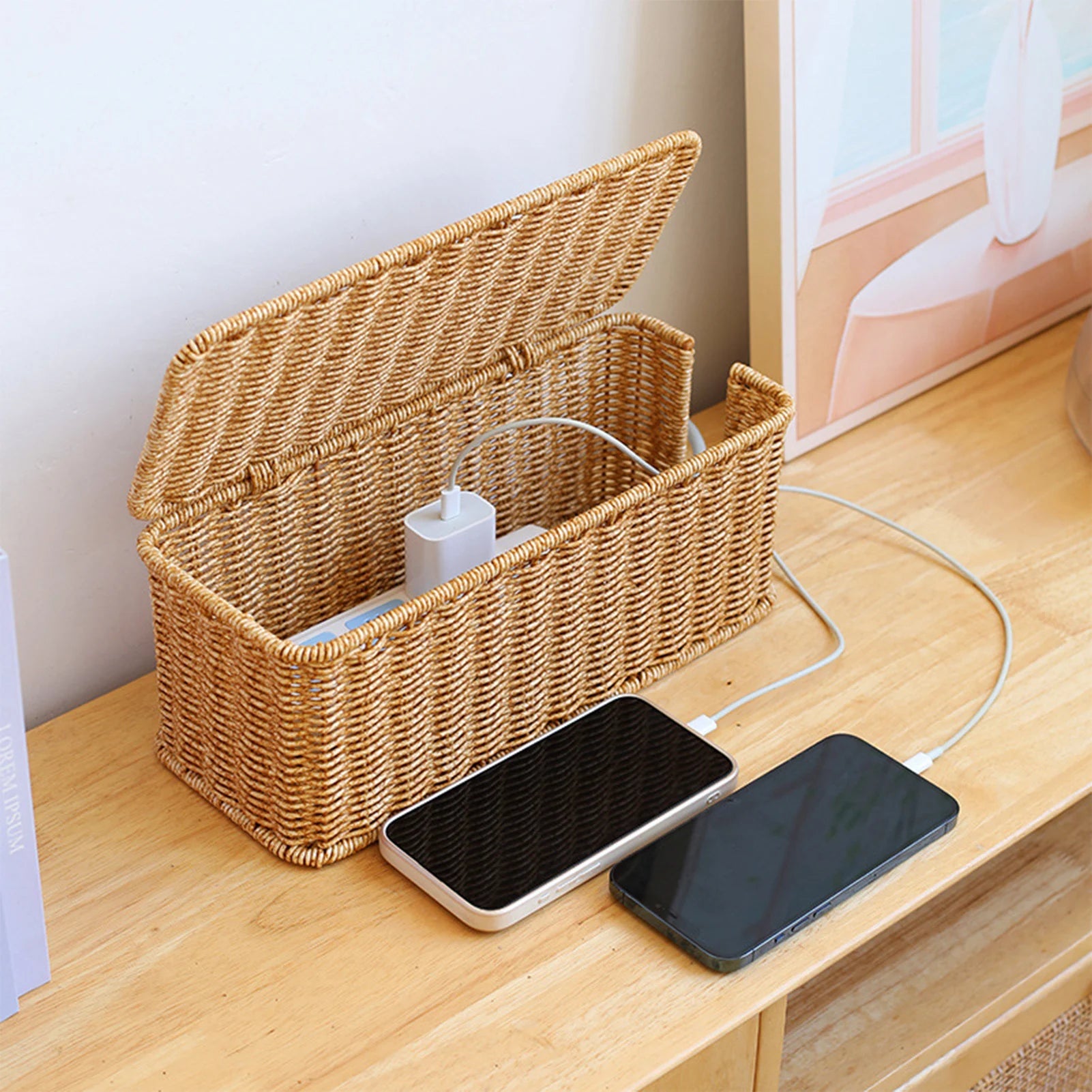 Hand-Woven Cable Storage Box