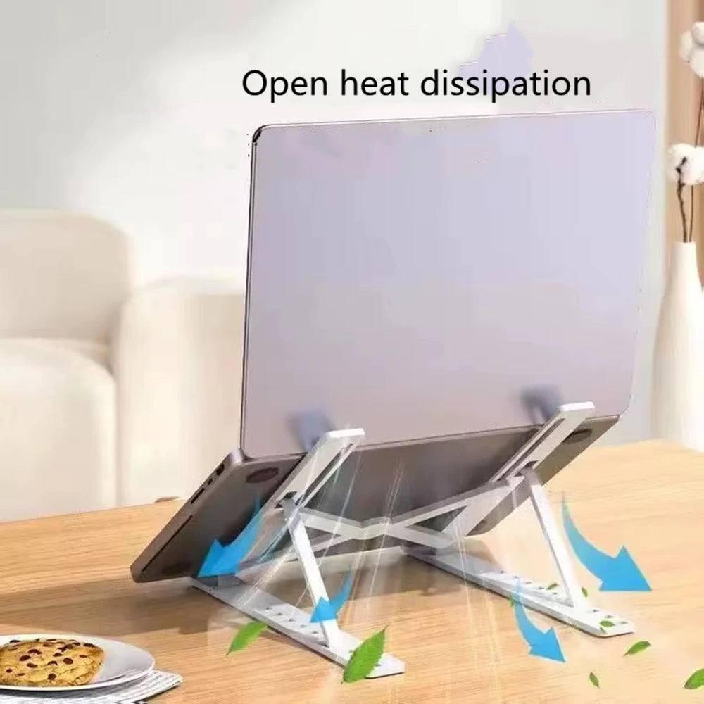 Foldable Laptop Stand | 10-Position Adjustable Ergonomic Holder for Laptop & Tablet
