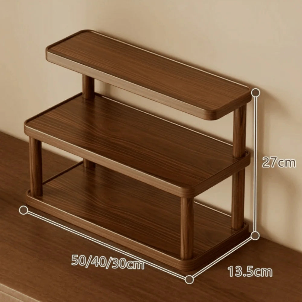 Wooden Coffee Mug & Cup Holder | 2 & 3-Tier Retro Storage Rack for Kitchen, Office & Countertop