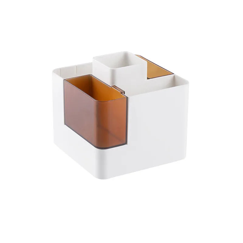 Multi-Function Desk Organizer | Pen, Makeup & Stationery Holder with Clock, Calendar & Temperature Display