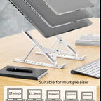 Foldable Laptop Stand | 10-Position Adjustable Ergonomic Holder for Laptop & Tablet