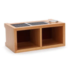Wooden Desk Organizer | Pen, Pencil & Remote Control Holder with Perpetual Calendar