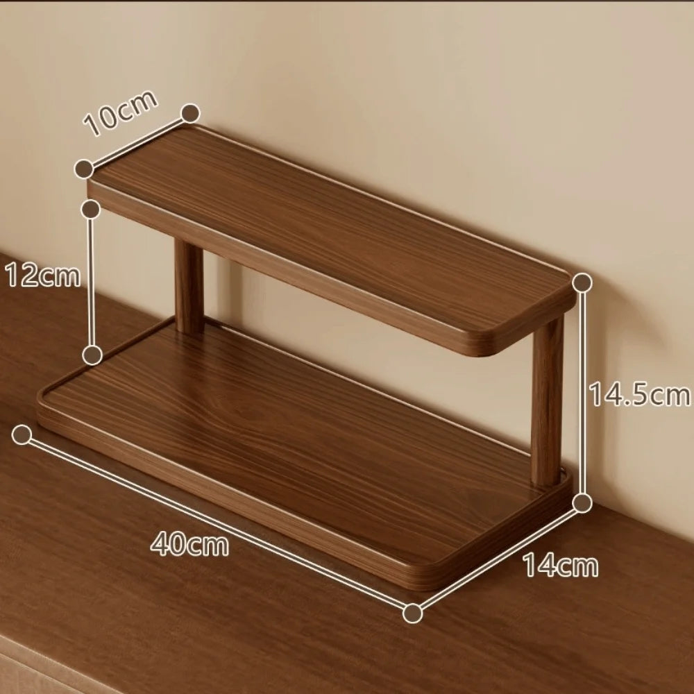 Wooden Coffee Mug & Cup Holder | 2 & 3-Tier Retro Storage Rack for Kitchen, Office & Countertop