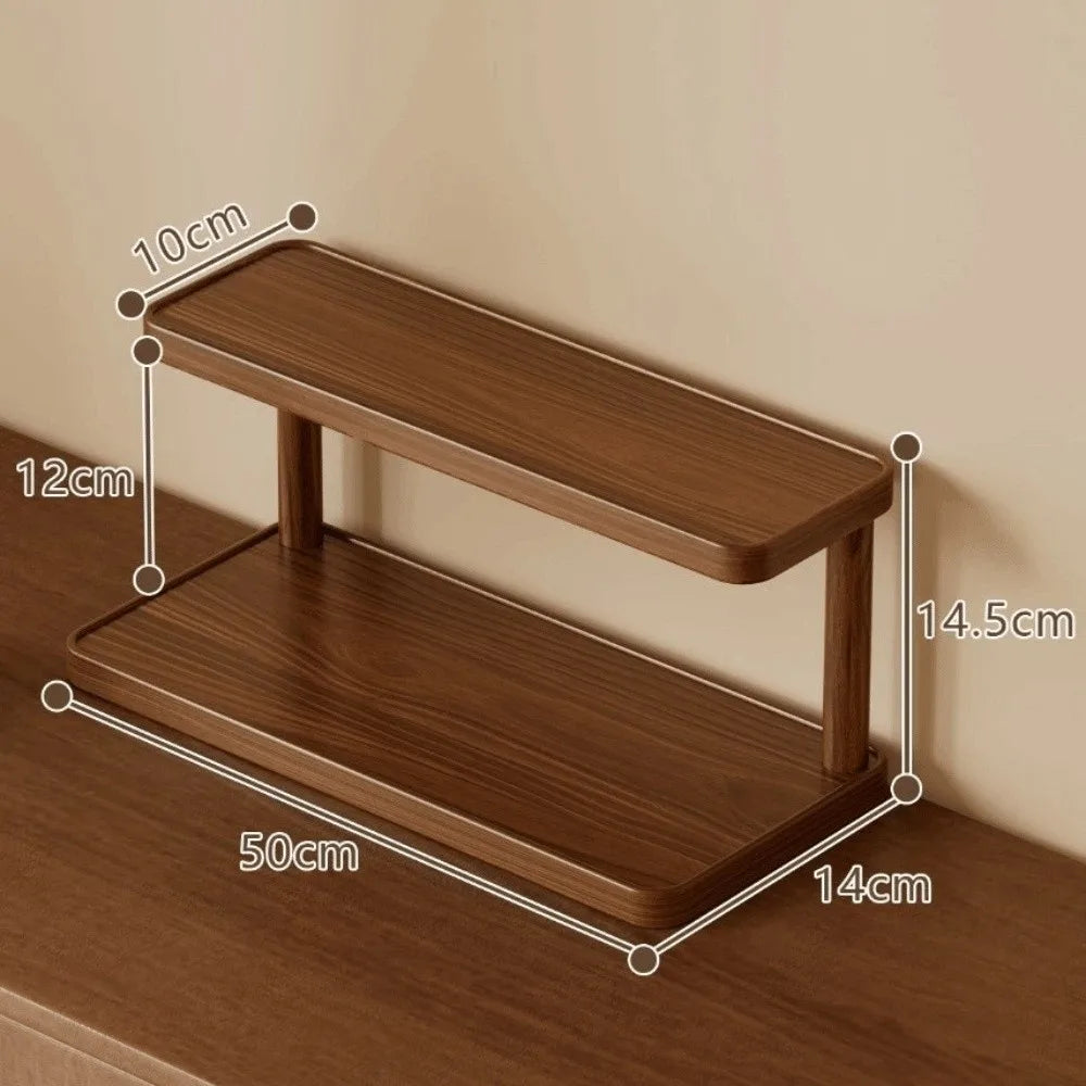 Wooden Coffee Mug & Cup Holder | 2 & 3-Tier Retro Storage Rack for Kitchen, Office & Countertop