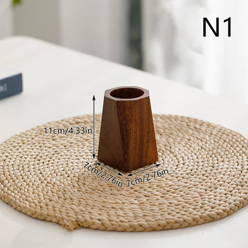 Geometric Wood Pen Holder