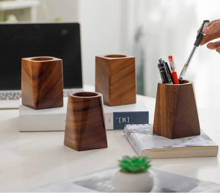 Geometric Wood Pen Holder
