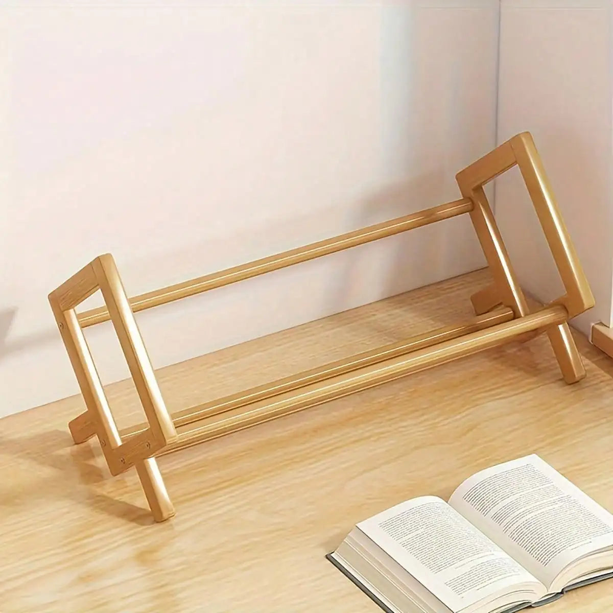 Bamboo Desktop Bookshelf | Decorative Multi-Tier Desk Shelf for Home, Office & Living Room