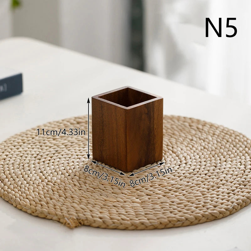 Geometric Wood Pen Holder