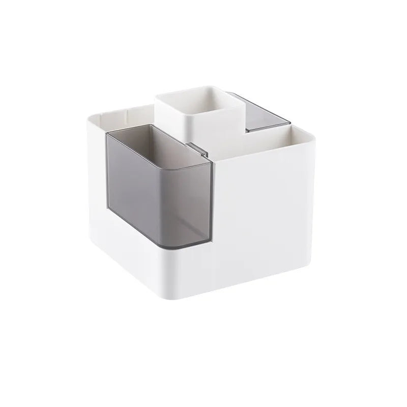 Multi-Function Desk Organizer | Pen, Makeup & Stationery Holder with Clock, Calendar & Temperature Display