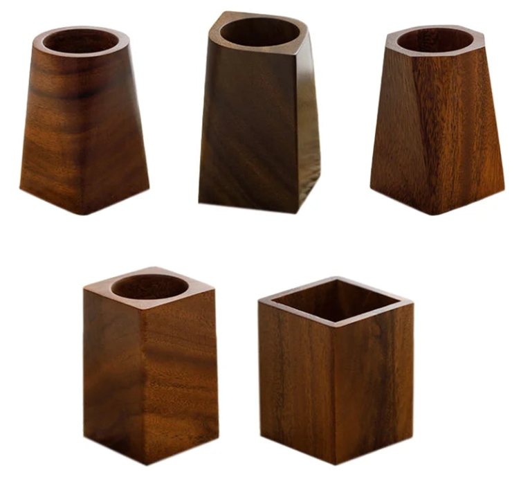 Geometric Wood Pen Holder