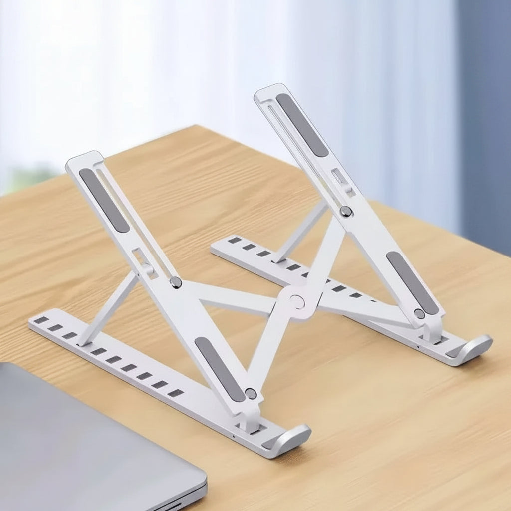 Foldable Laptop Stand | 10-Position Adjustable Ergonomic Holder for Laptop & Tablet