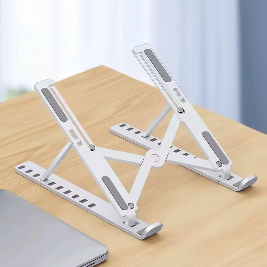 Foldable Laptop Stand | 10-Position Adjustable Ergonomic Holder for Laptop & Tablet