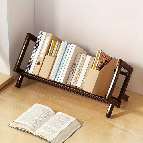 Bamboo Desktop Bookshelf | Decorative Multi-Tier Desk Shelf for Home, Office & Living Room