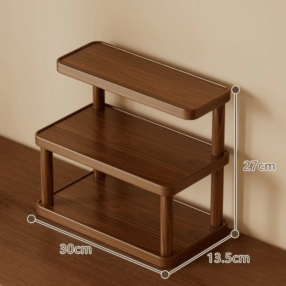 Wooden Coffee Mug & Cup Holder | 2 & 3-Tier Retro Storage Rack for Kitchen, Office & Countertop