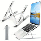 Foldable Laptop Stand | 10-Position Adjustable Ergonomic Holder for Laptop & Tablet